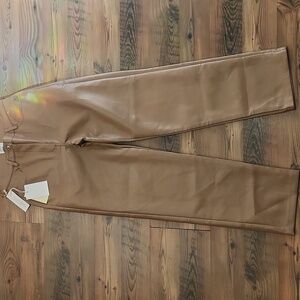 NEW Artitzia Wilfred Melina Faux Neutral Tan Leather High Waist‎ Size 4